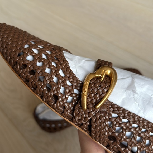 Larroudé Verona Macrame Ballet Flat In Burnt Umber Leather Size 7 NWT Shoes - Picture 15 of 16